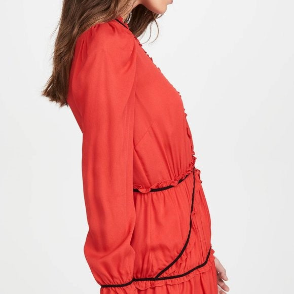 Red Fleur du mal red silk dress (SZ 10)