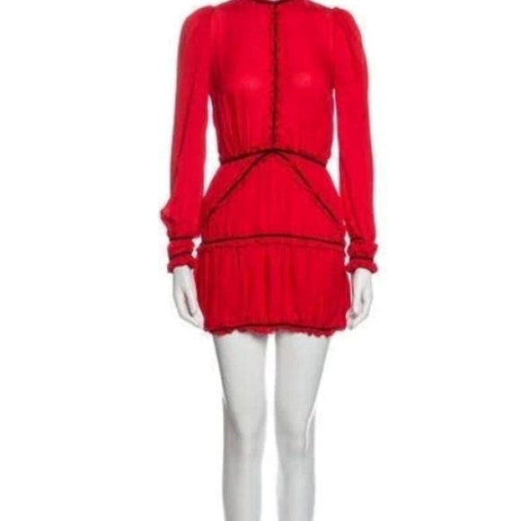 Red Fleur du mal red silk dress (SZ 10)