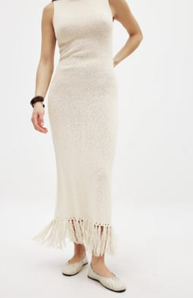 NA-KD Knitted Fringe Dress (XL)