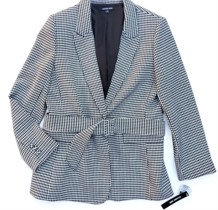 Gianni Bini Houndstooth Belted Blazer (SZ 10)