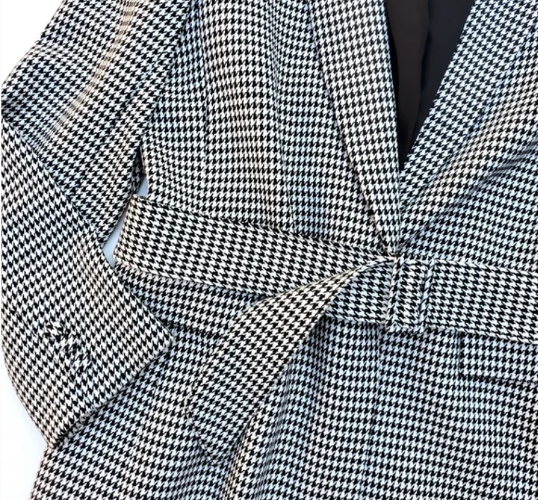Gianni Bini Houndstooth Belted Blazer (SZ 10)