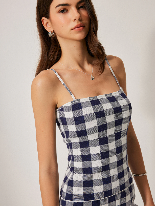 Checkerboard Knit Shorts Set (XL)