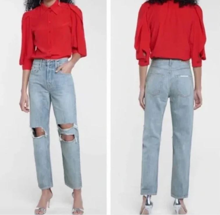 GRLFRND Isabeli Ripped High Waist Jeans (sz 31)