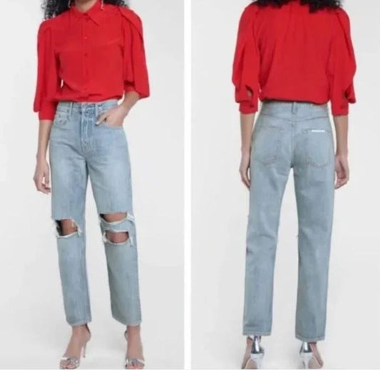 GRLFRND Isabeli Ripped High Waist Jeans (sz 31)