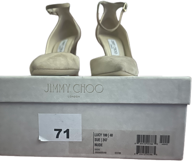 Jimmy Choo Lucy 100mm Suede Ankle Strap Pumps (SZ 40)