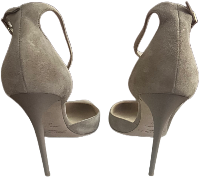 Jimmy Choo Lucy 100mm Suede Ankle Strap Pumps (SZ 40)