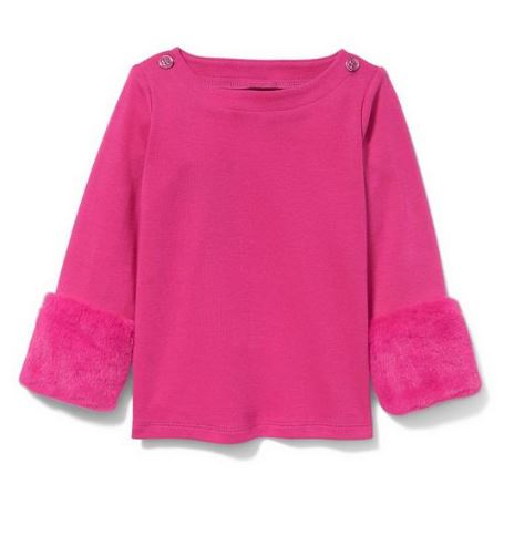 JANIE AND JACK FAUX FUR CUFF TOP (SZ 6)