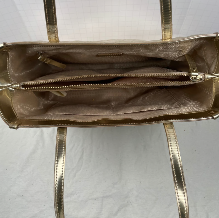 Kate Spade Metallic Gold Embossed Tote Bag