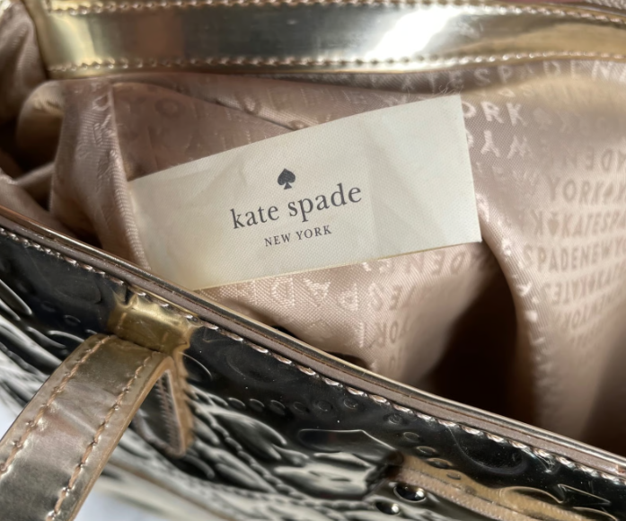 Kate Spade Metallic Gold Embossed Tote Bag