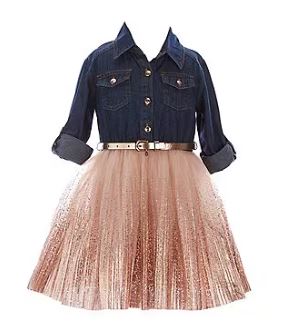 Lilt Toddler Girls Elbow Sleeve Roll Tab Sleeve Tutu Dress (SZ 4T)