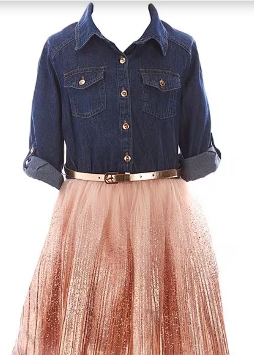 Lilt Toddler Girls Elbow Sleeve Roll Tab Sleeve Tutu Dress (SZ 4T)