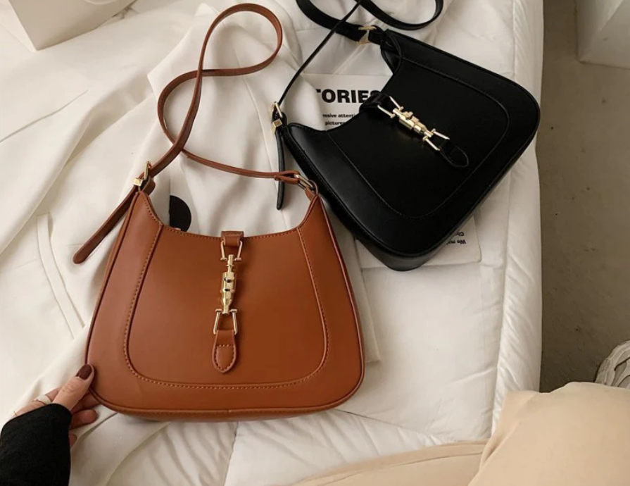 Olives Baguette Bag- Brown