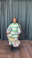 Load and play video in Gallery viewer, THE MIDDLE DAUGHTER Second Time Around Dress, Perrier Green Stripe dress (SZ 9-10)
