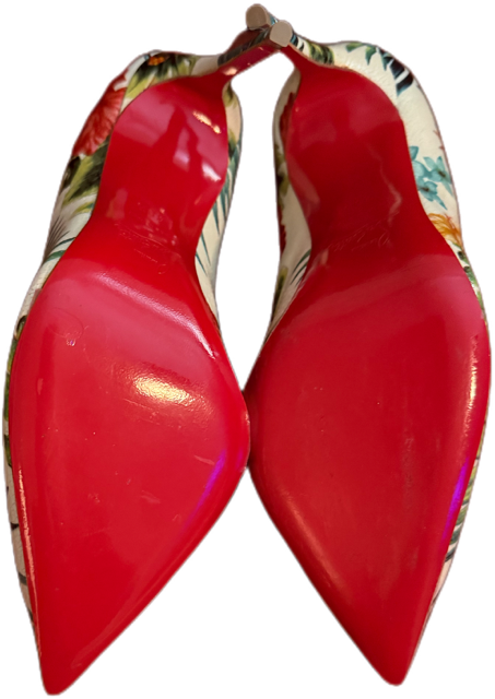 Christian Louboutin Multicolor Hawaii Floral Print Leather Pigalle Follies Pumps   (SZ 40.5)