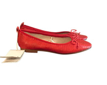 Load image into Gallery viewer, ZARA RED TEXTURED FLATS (SZ 32)
