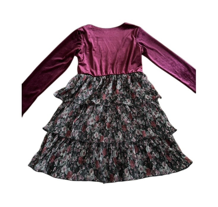 Speechless Girls Velvet and Floral Print Dress (SZ M)