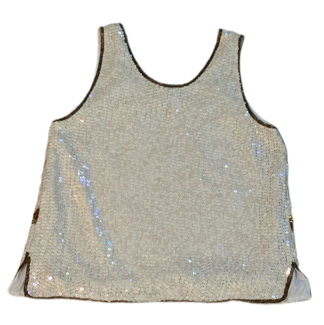 Vintage 80s Rina Z Cream Sequin/Beaded Star top (SZ S)