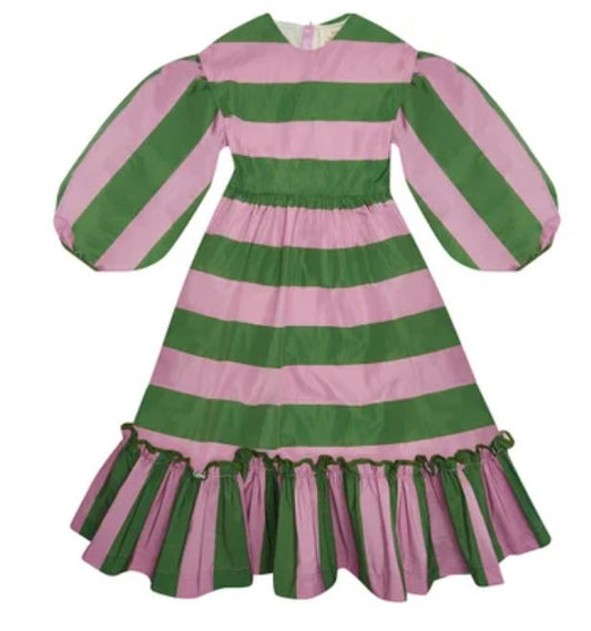 THE MIDDLE DAUGHTER Second Time Around Dress, Perrier Green Stripe dress (SZ 9-10)
