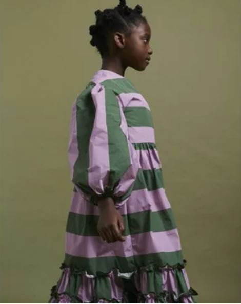THE MIDDLE DAUGHTER Second Time Around Dress, Perrier Green Stripe dress (SZ 9-10)