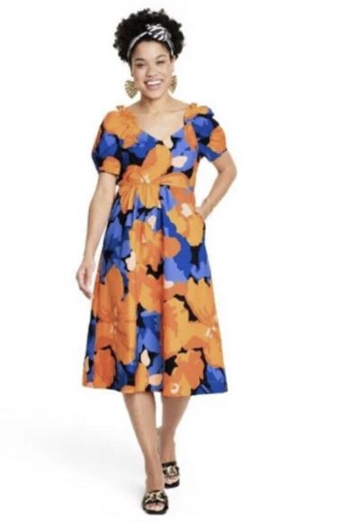 Orange Floral Tabitha Brown Dress (SZ 4)