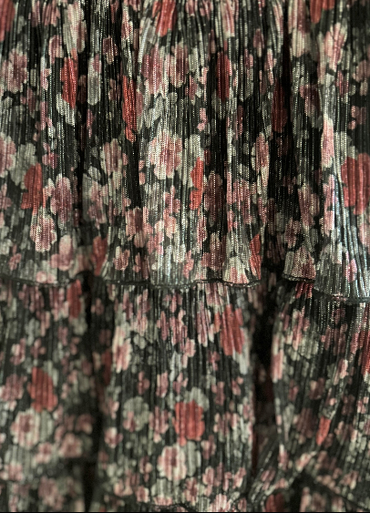 Speechless Girls Velvet and Floral Print Dress (SZ M)