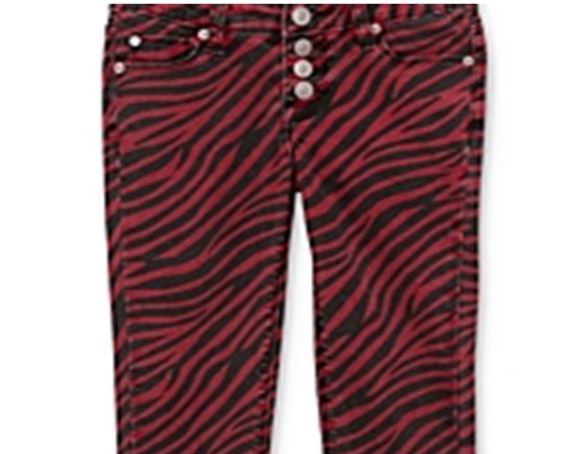 Hudson Girl's Zebra Print Skinny Jeans Red (SZ 10)