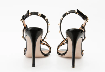 Vinci Black Leather Studded Sandal (SZ 41)