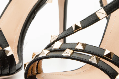Vinci Black Leather Studded Sandal (SZ 41)