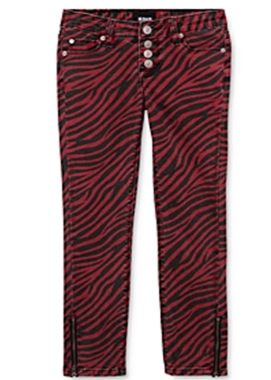 Hudson Girl's Zebra Print Skinny Jeans Red (SZ 10)