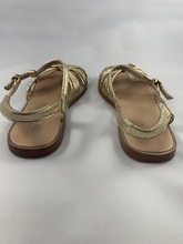Load image into Gallery viewer, ZARA METALLIC SANDALS WITH STRAPS (SZ: 13.5)
