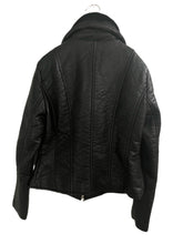 Load image into Gallery viewer, VEGAN LEATHER MOTO JACKET WITH FUR COLLAR (SZ M)
