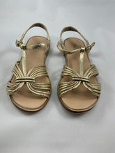 Load image into Gallery viewer, ZARA METALLIC SANDALS WITH STRAPS (SZ: 13.5)
