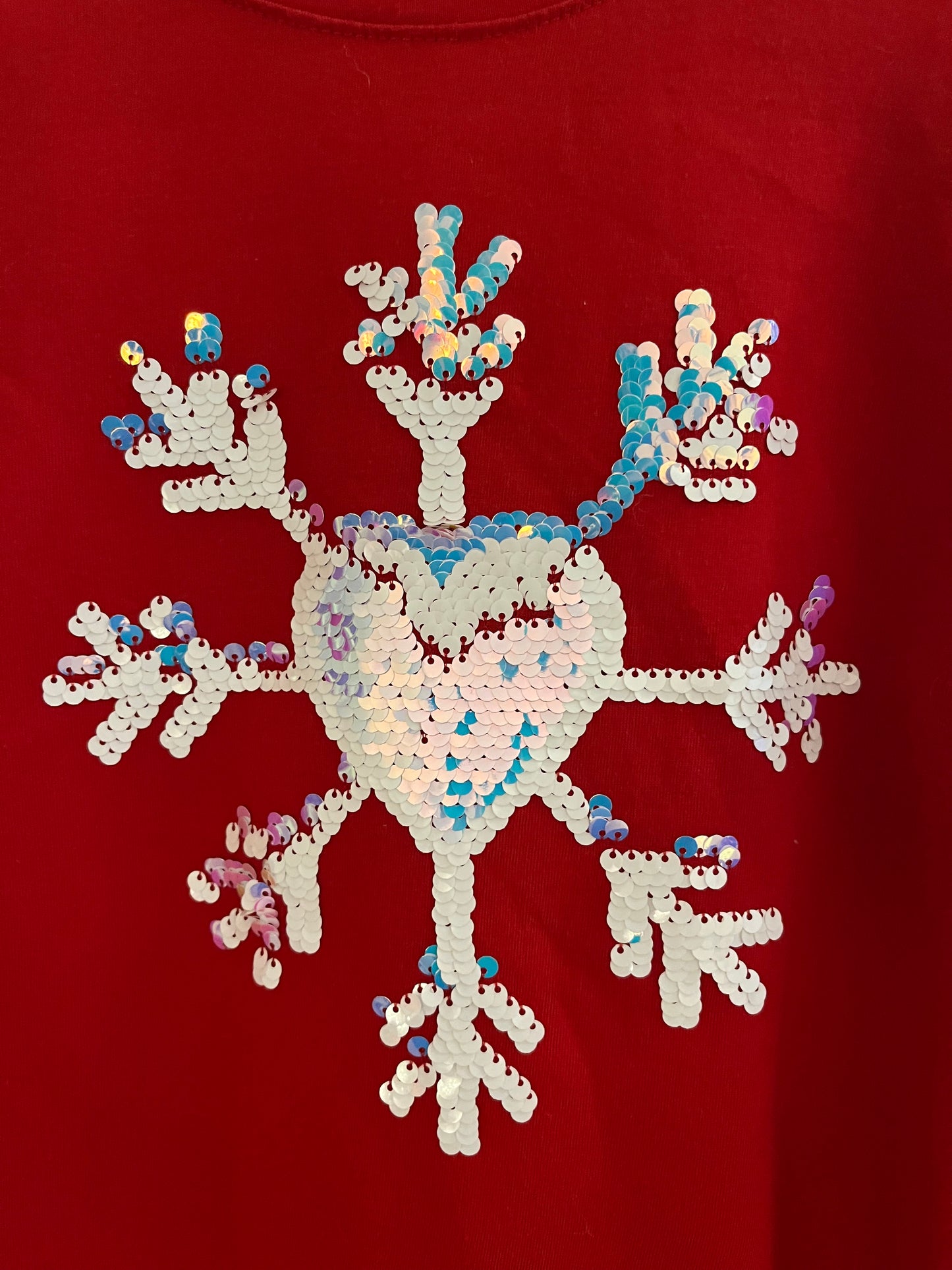 CAT&JACK SPARKLE SNOW FLAKE SHIRT (SZ 7/8)
