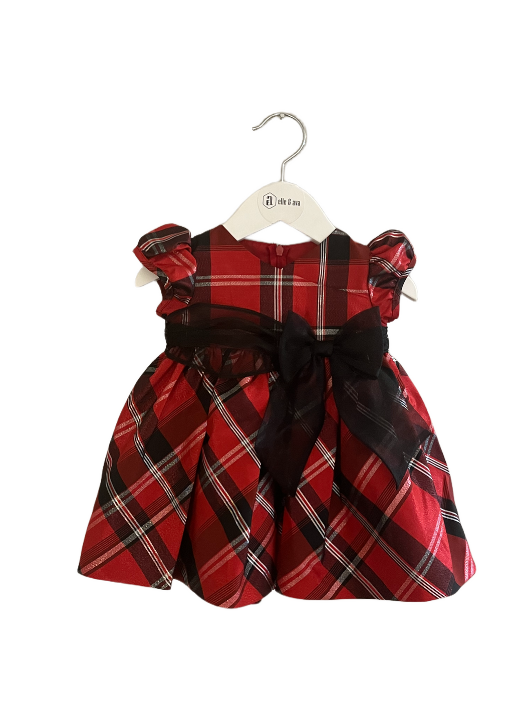 BONNIE BABY RED PLAID DRESS (SZ 6-9 MONTHS)