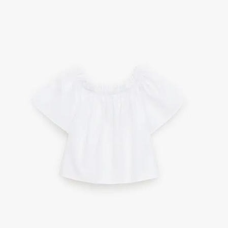 NWT ZARA OFF THE SHOULDER CONTRAST TOP (SZ 7)