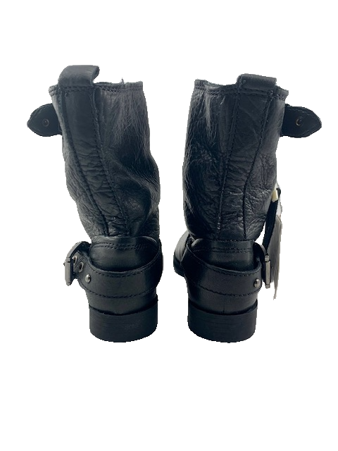 NWT ZARA LEATHER MOTO BOOTS (SZ 9)