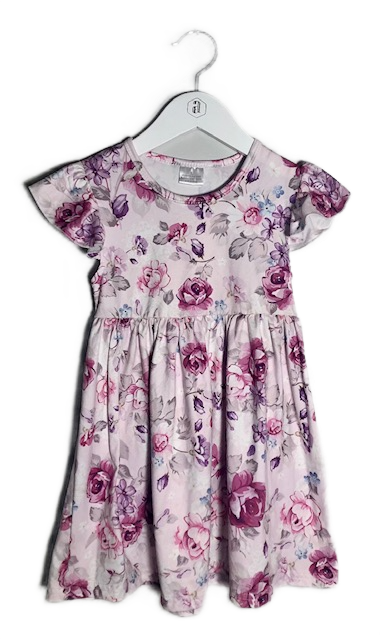 FLORAL FLUTTER SLEEVE DRESS (4-5)