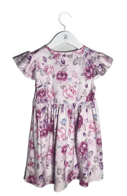 FLORAL FLUTTER SLEEVE DRESS (4-5)