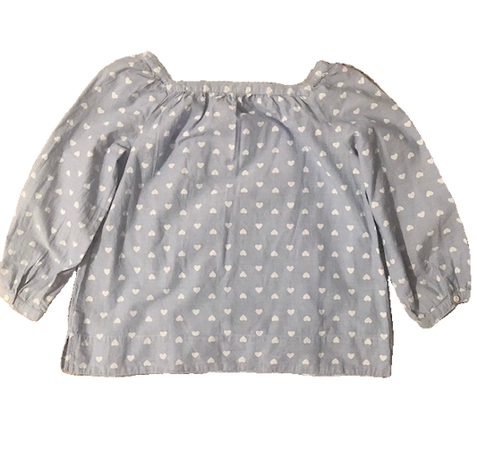 BLUE J.CREW HEARTS TOP (SZ 14)