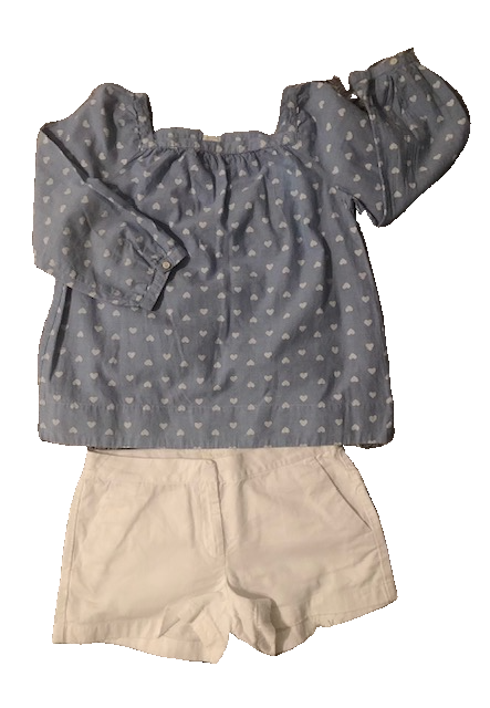 BLUE J.CREW HEARTS TOP (SZ 14)