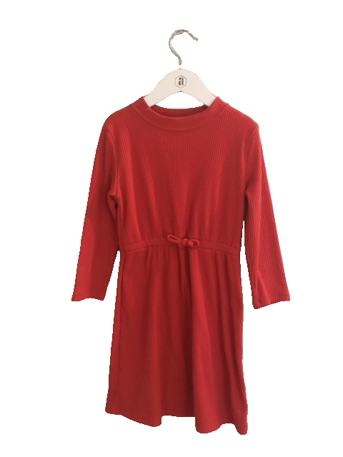 OLD NAVY ORANGE RIBBED DRESS (SZ 6-7)