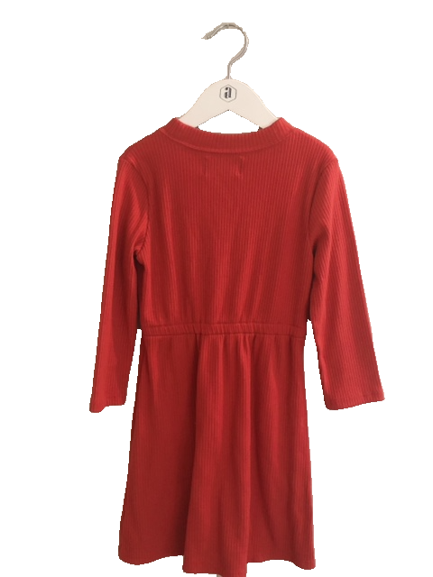 OLD NAVY ORANGE RIBBED DRESS (SZ 6-7)