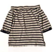 Load image into Gallery viewer, CREWCUTS BLUE/WHITE OFF-SHOULDER TOP (SZ 4-5)
