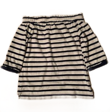 Load image into Gallery viewer, CREWCUTS BLUE/WHITE OFF-SHOULDER TOP (SZ 4-5)
