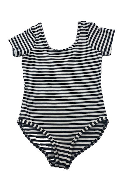NWT AMERICAN APPAREL BLACK & WHITE STRIPE BODYSUIT (SZ 4)