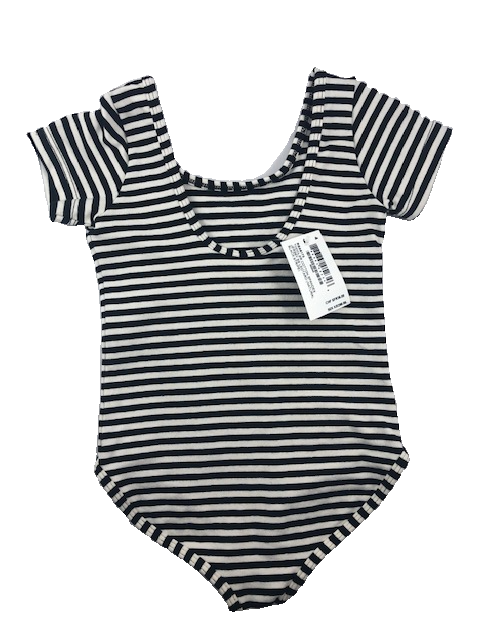 NWT AMERICAN APPAREL BLACK & WHITE STRIPE BODYSUIT (SZ 4)
