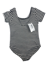 Load image into Gallery viewer, NWT AMERICAN APPAREL BLACK &amp; WHITE STRIPE BODYSUIT (SZ 4)
