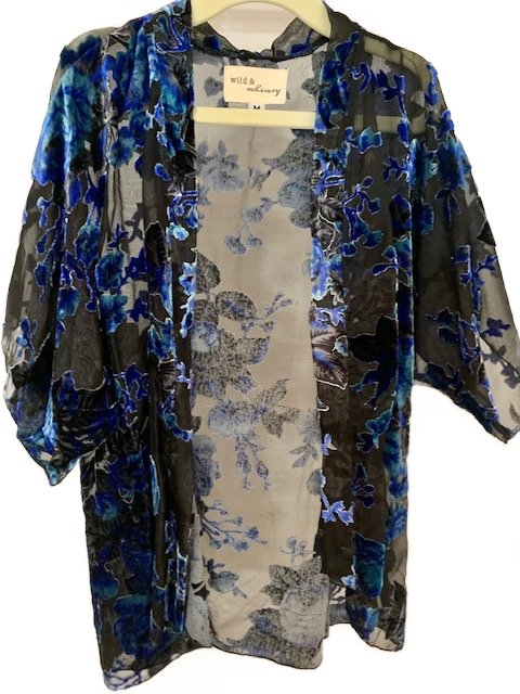 WILD&WHIMSY BLUE KIMONO SZ-M (4-5)