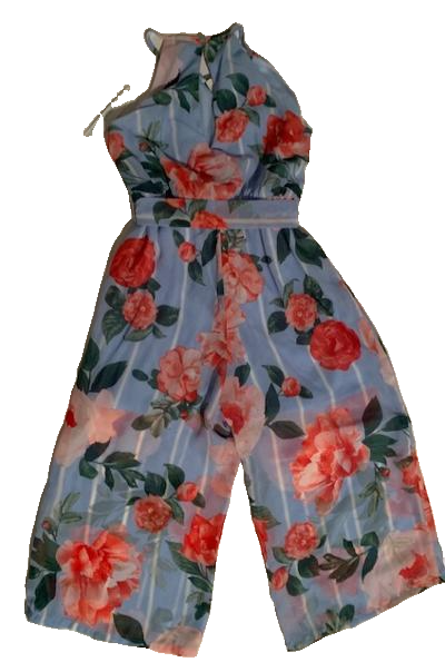 NWT MYMICHELLE GIRLS FLORAL JUMPSUIT (SZS 7-8)