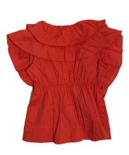 Load image into Gallery viewer, NWT KANA ORANGE RUFFLE TOP (SZ 3)
